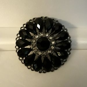 Black Rhinestone Brooch